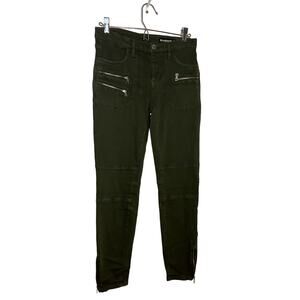 Blank NYC green zip skinny jeans‎ strech pants comfortable